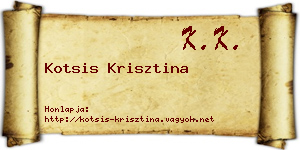 Kotsis Krisztina névjegykártya